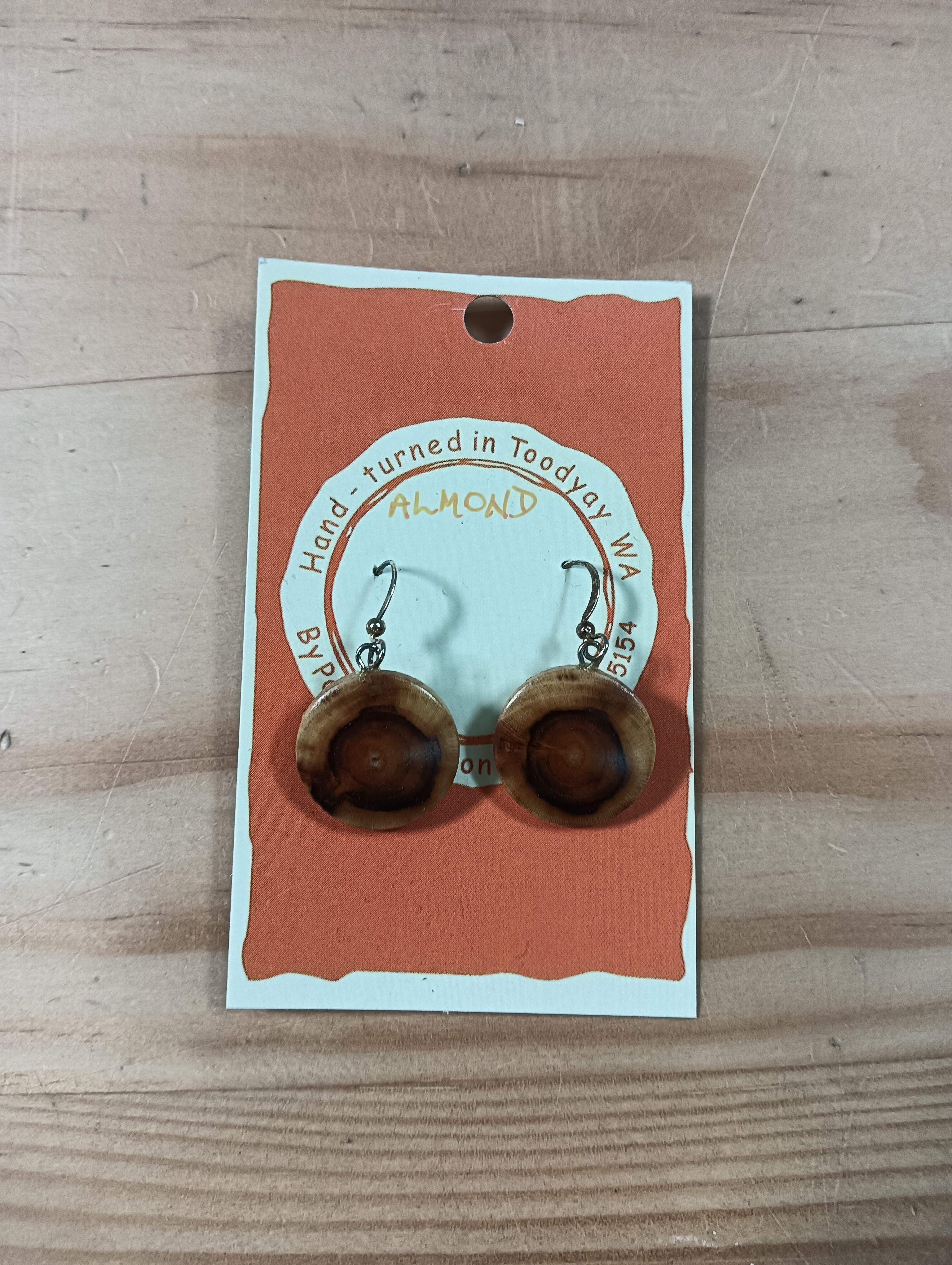 Medium Hand Turned Wood Earrings