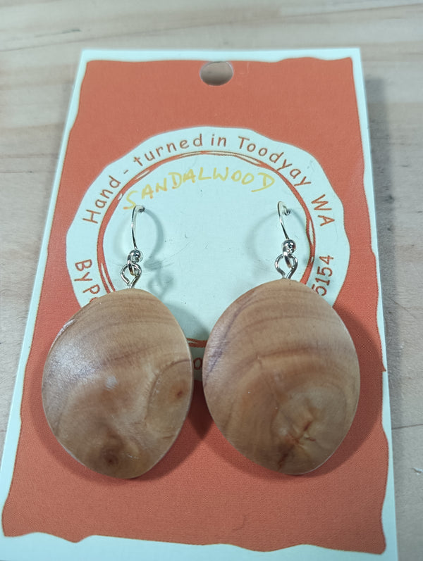 Large Hand Turned Wood Earrings