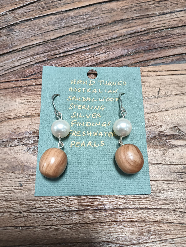 Double Hand Turned Wood Earrings