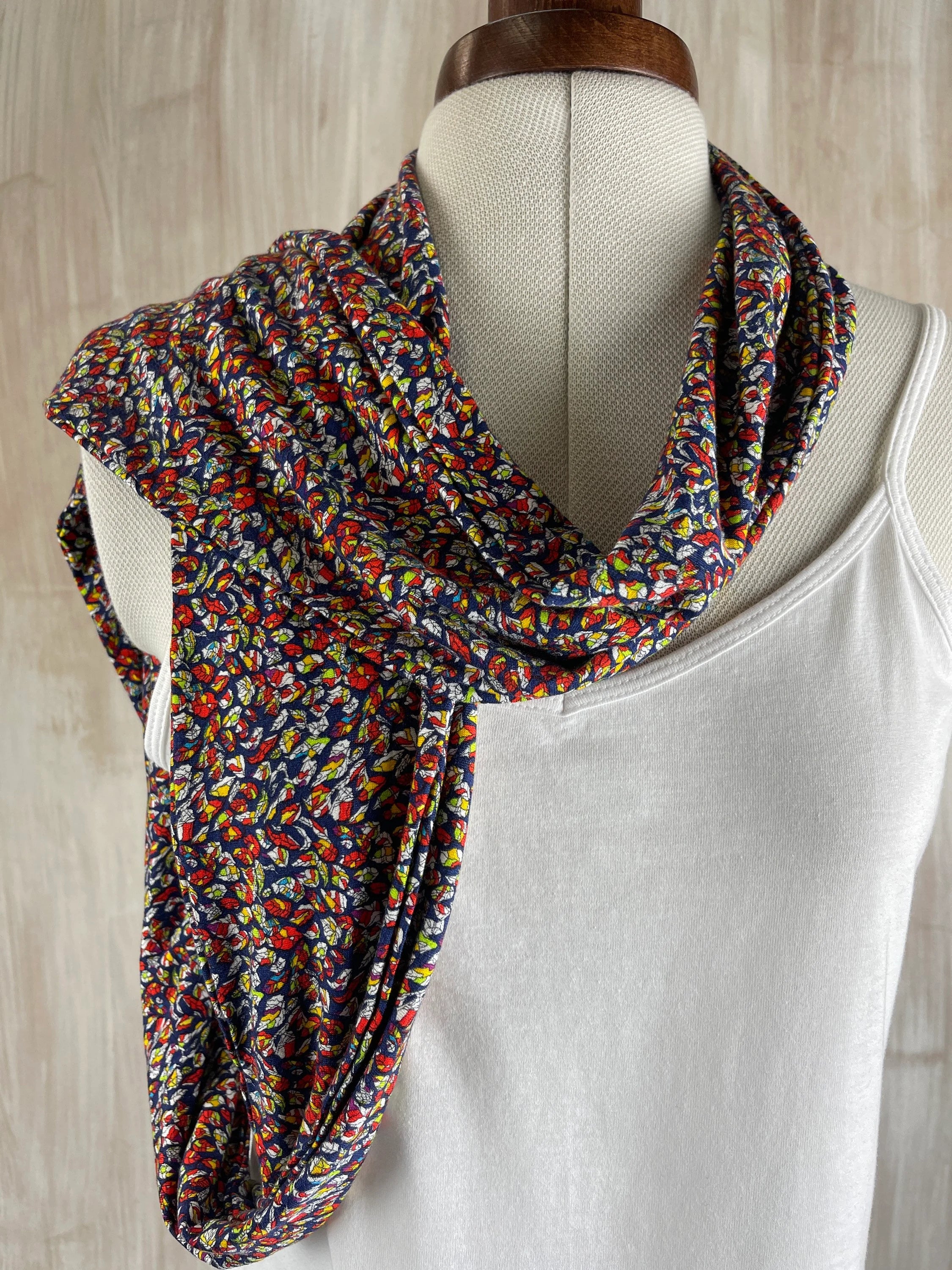 Liberty of London Jersey Infinity Scarf in Blue & Multicolour