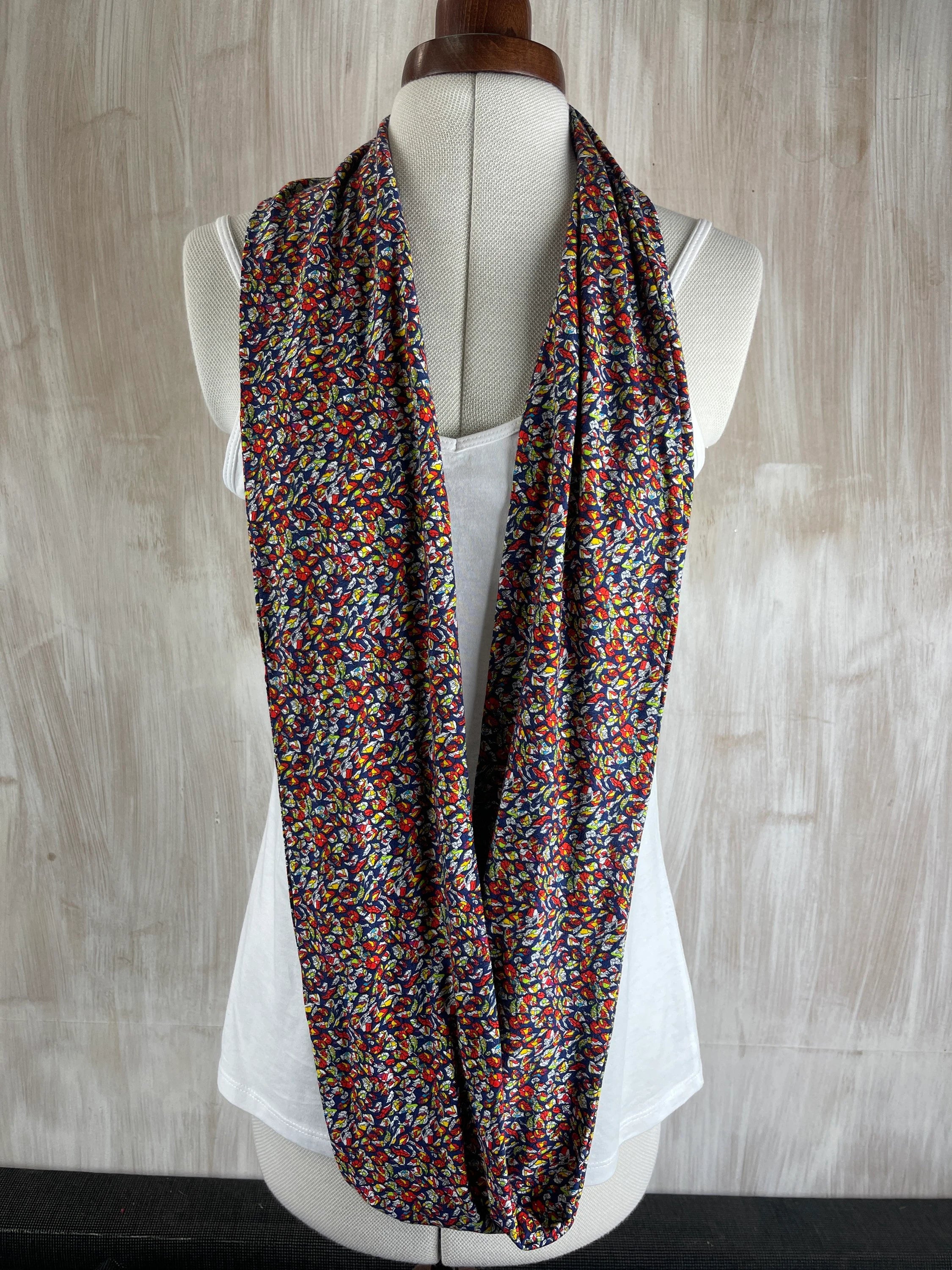 Liberty of London Jersey Infinity Scarf in Blue & Multicolour