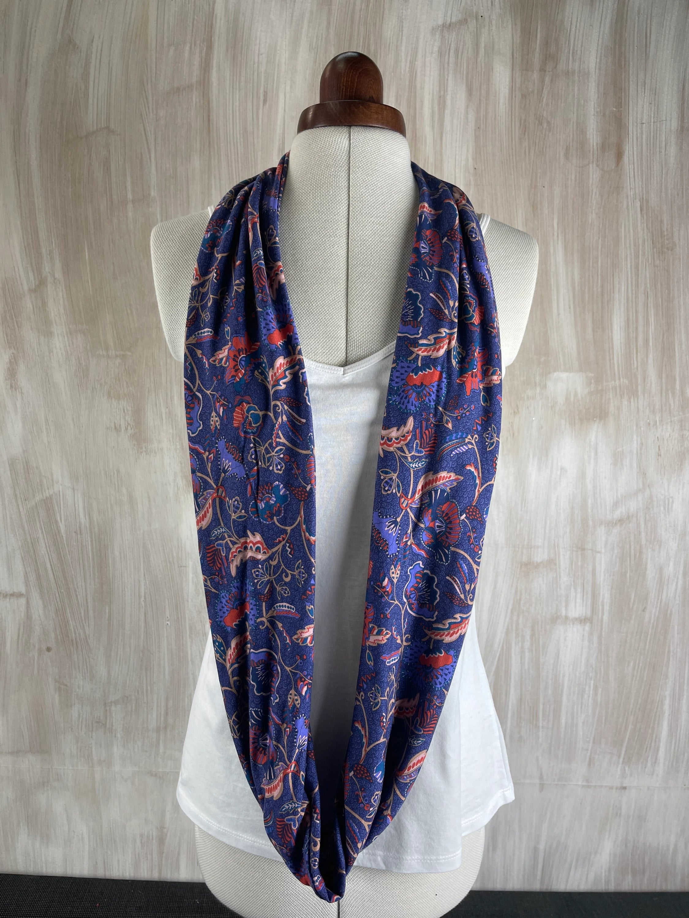 Liberty of London infinity loop Jersey Scarf in Poppyseed Dreams