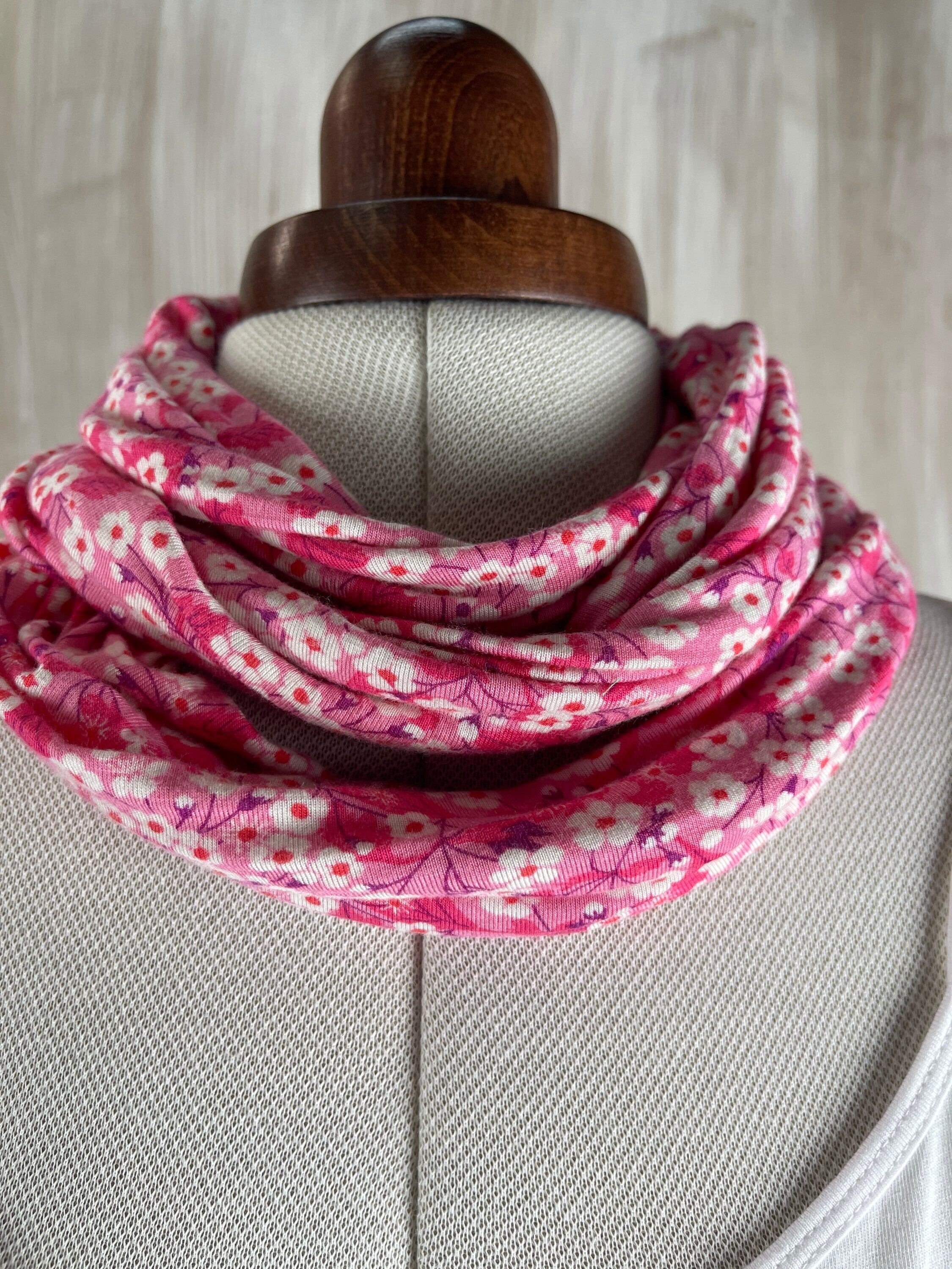 Liberty of London infinity Loop Jersey Scarf in Trev in Pink