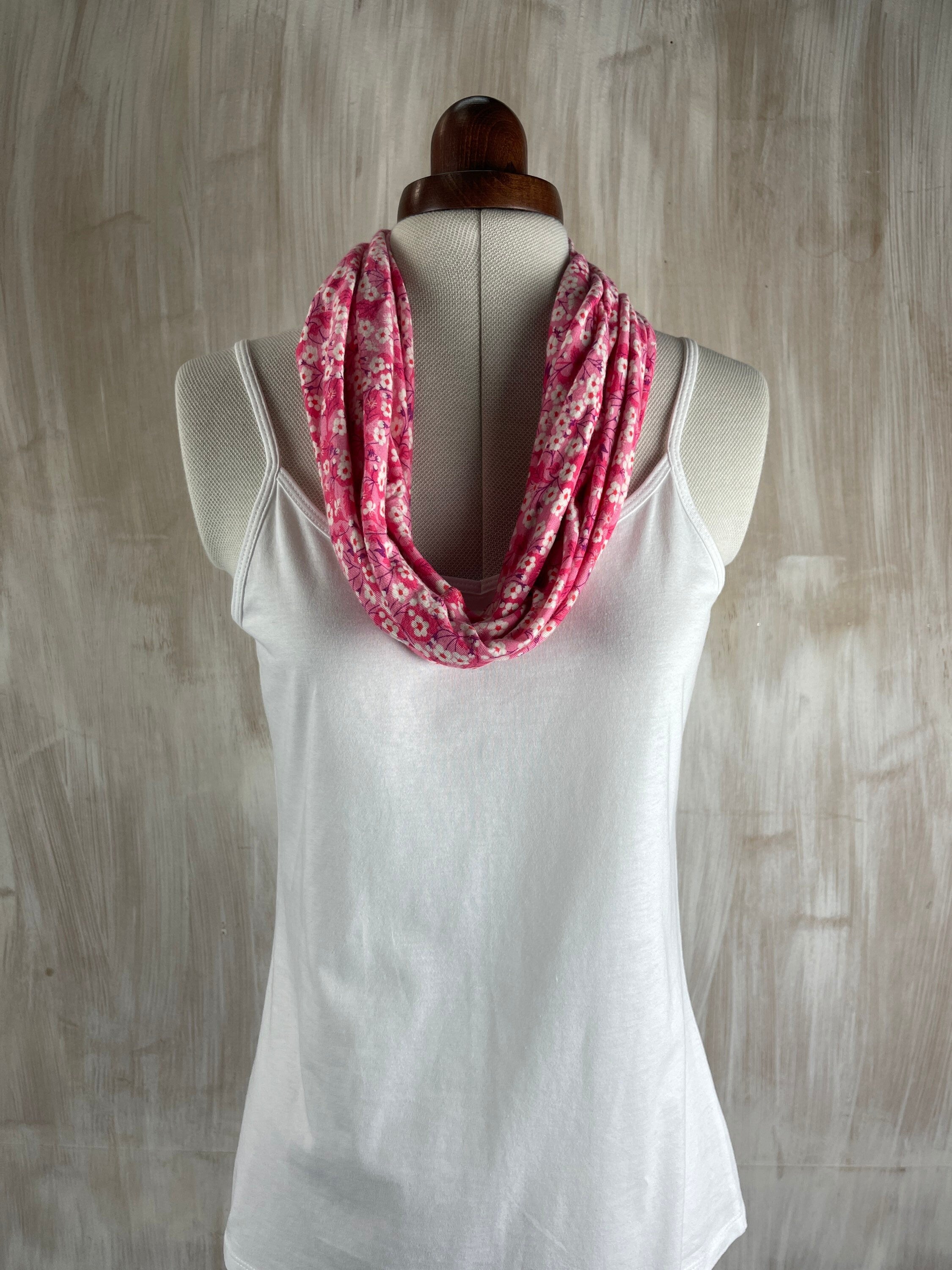 Liberty of London infinity Loop Jersey Scarf in Trev in Pink