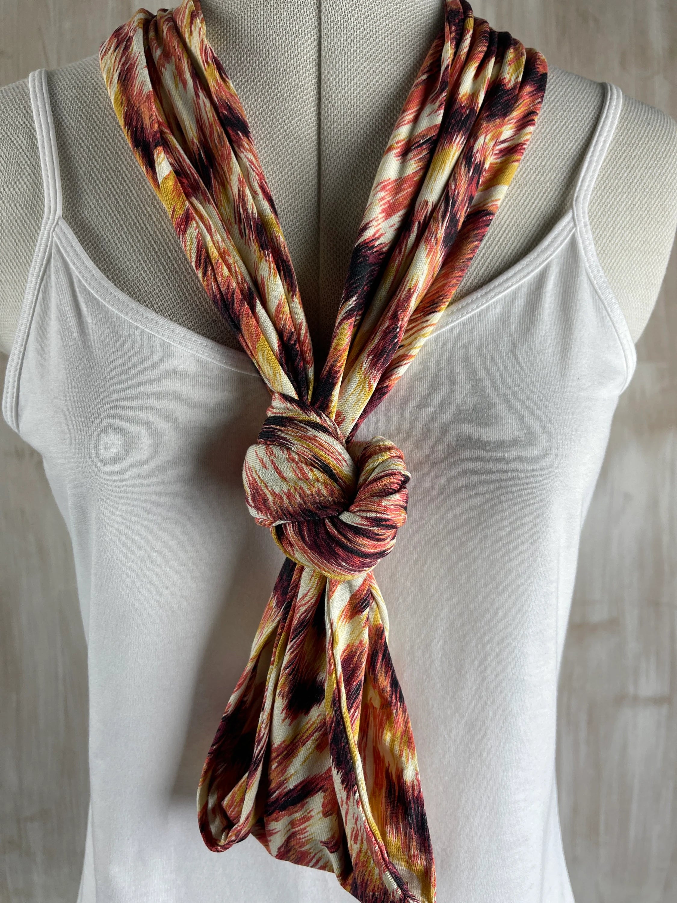 Liberty of London Jersey Infinity Scarf in Brown & Red