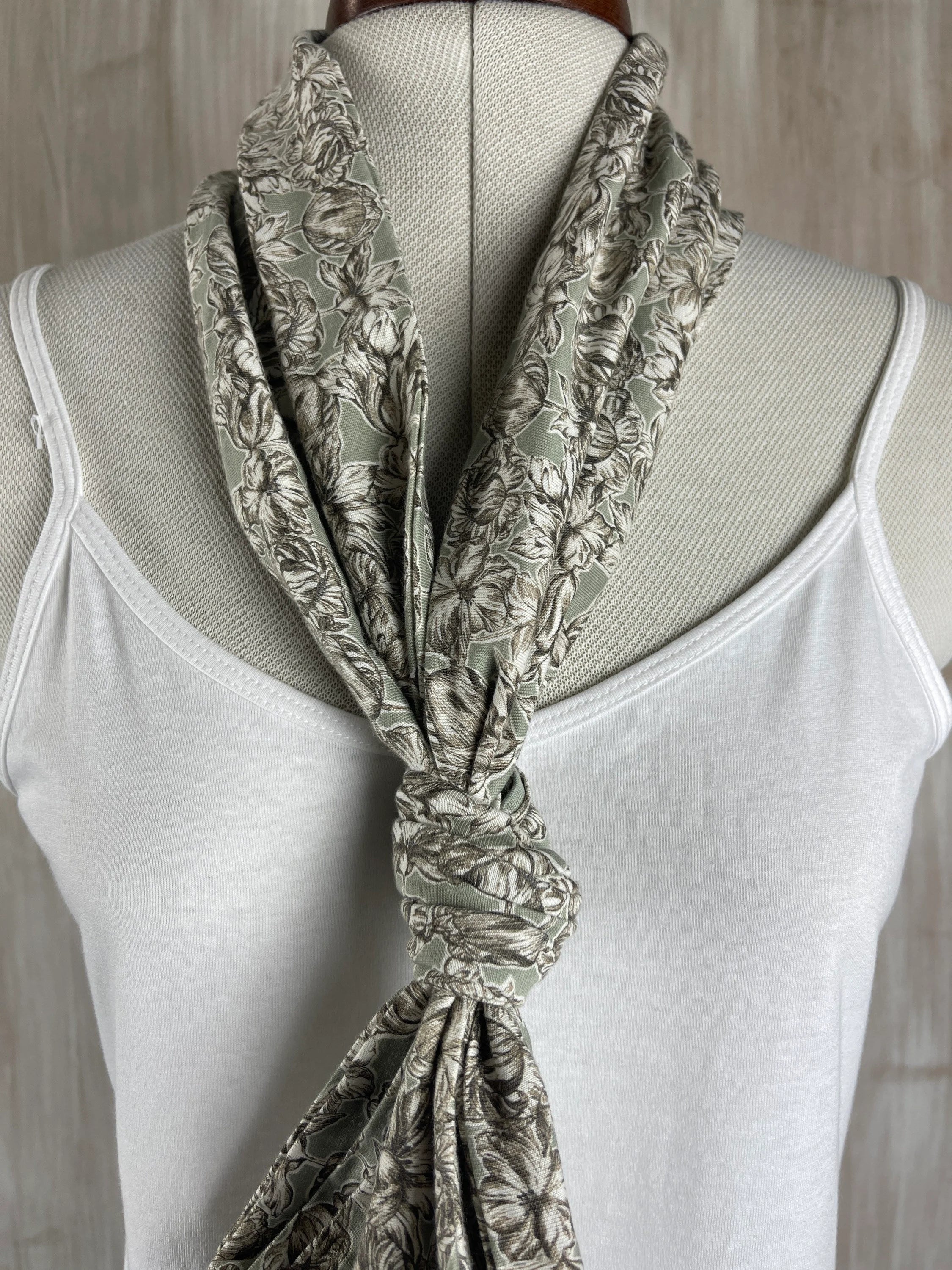 Liberty of London Jersey Infinity Scarf in Grey Floral