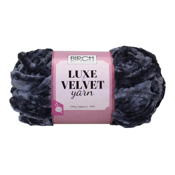 Luxe Velvet Yarn 200g in Black Pearl