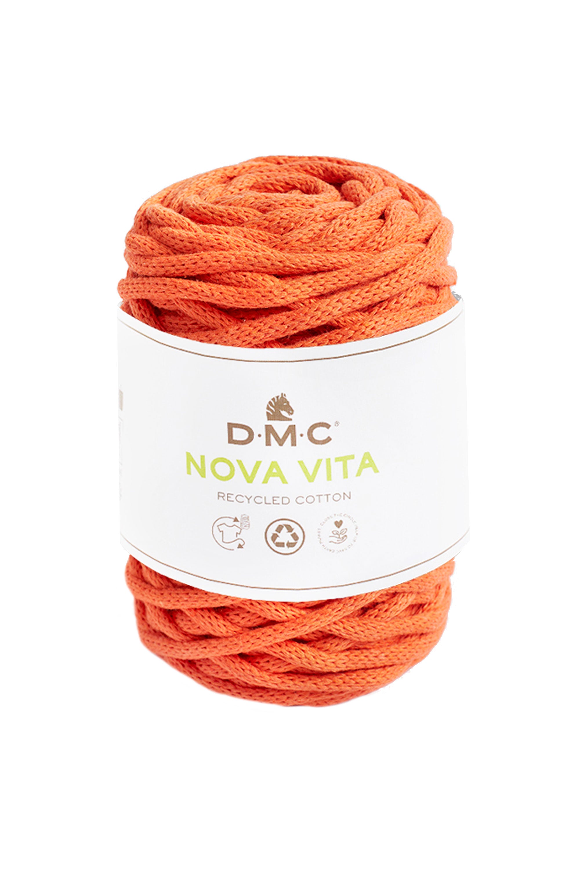 Orange recycled cotton tubular 4mm DMC Nova Vita Yarn