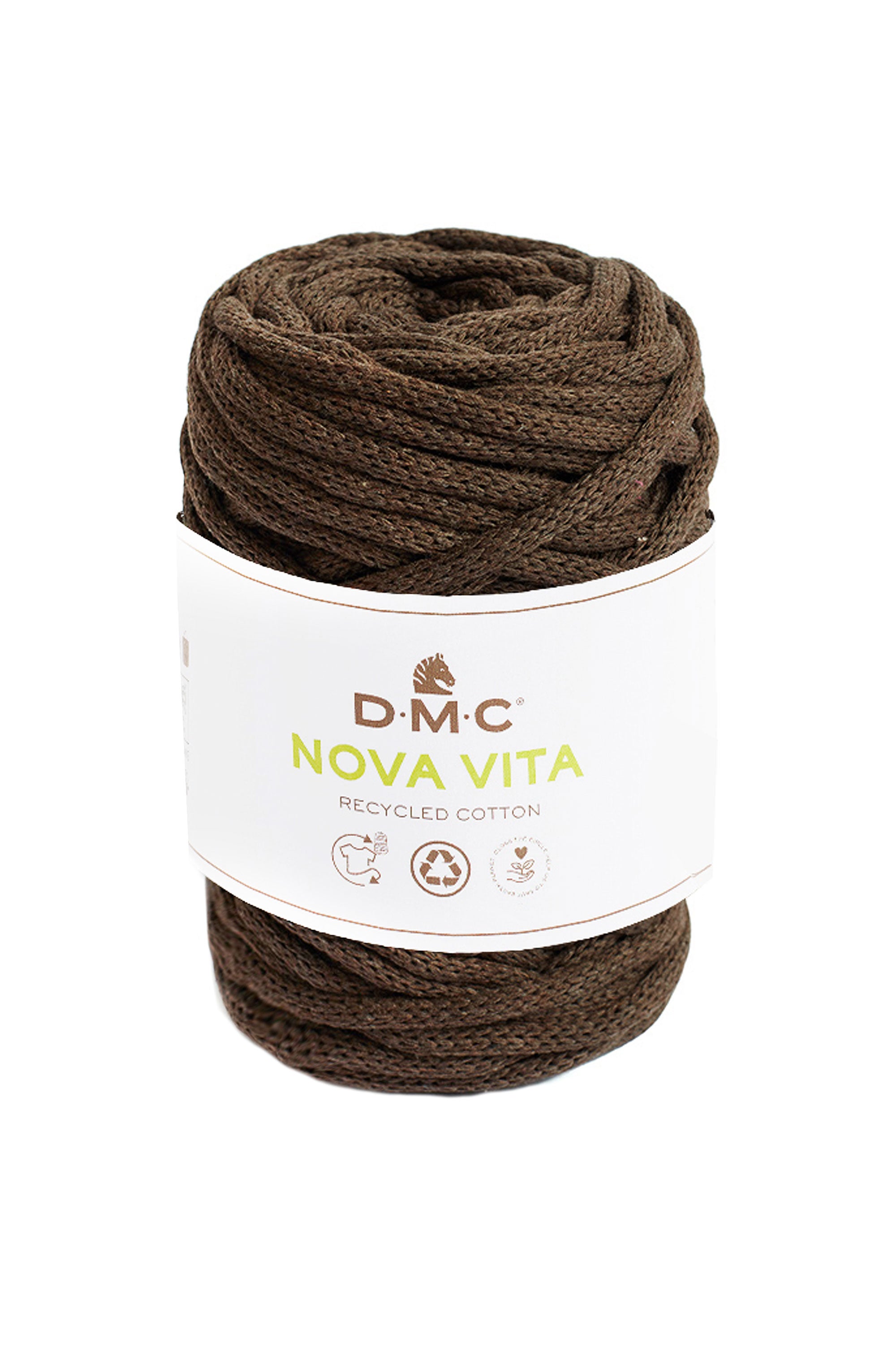 Brown recycled cotton tubular 4mm DMC Nova Vita Yarn