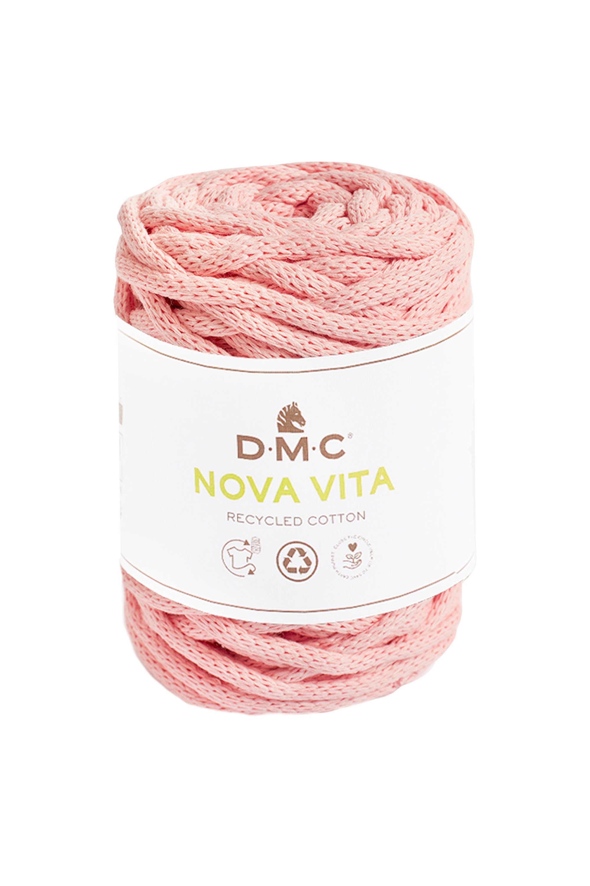 Pastel Pink recycled cotton tubular 4mm DMC Nova Vita Yarn