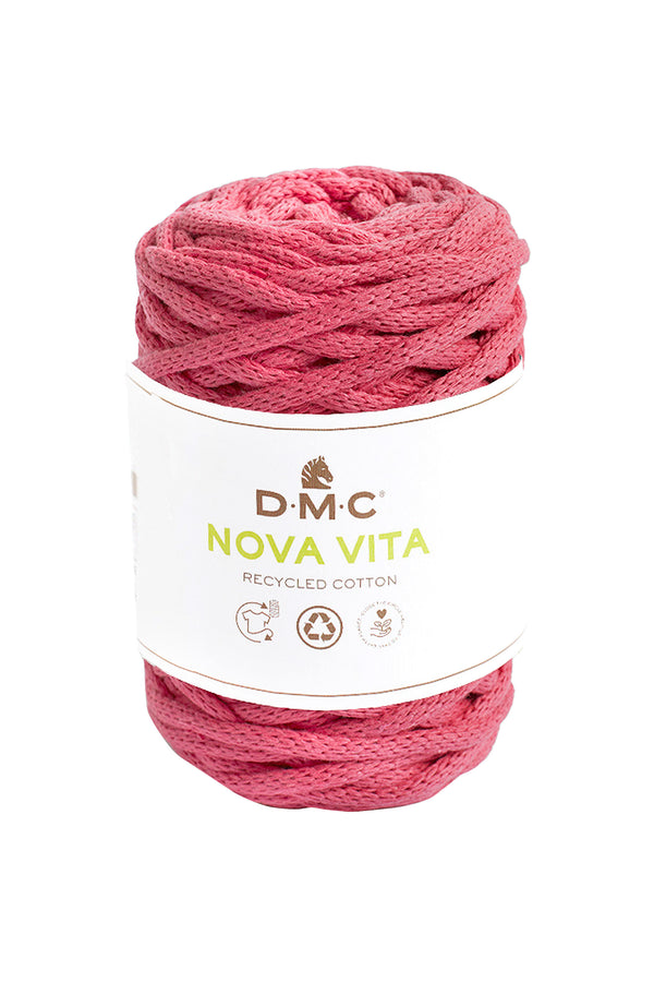 Dark Pink recycled cotton tubular 4mm DMC Nova Vita Yarn