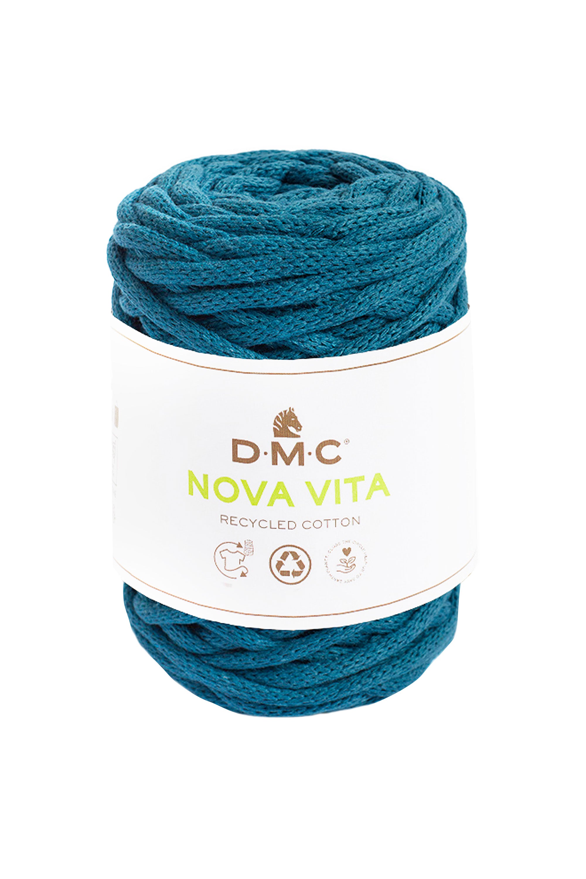 Blue recycled cotton tubular 4mm DMC Nova Vita Yarn