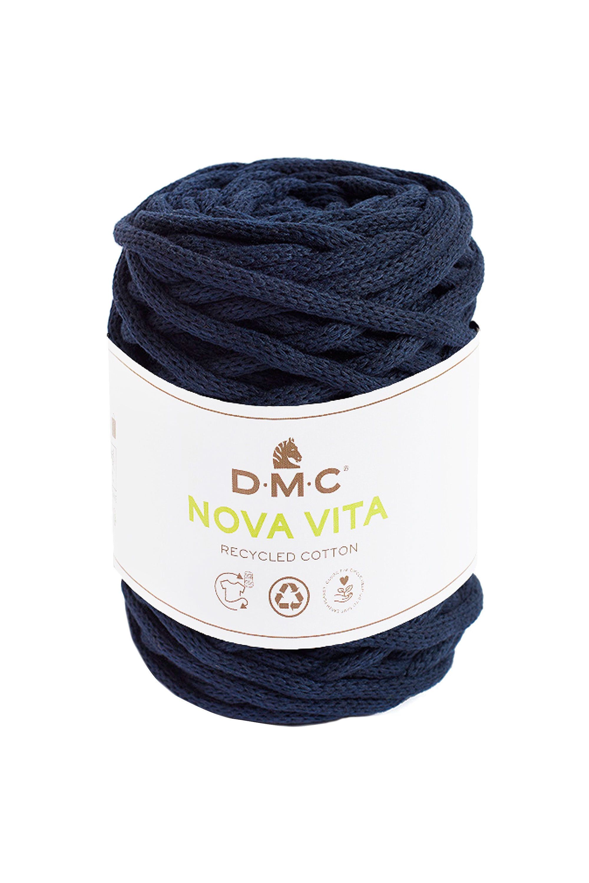 Navy recycled cotton tubular 4mm DMC Nova Vita Yarn