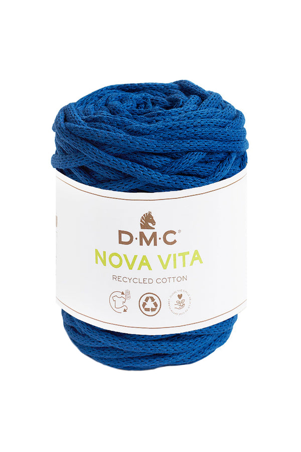 Royal blue recycled cotton tubular 4mm DMC Nova Vita Yarn