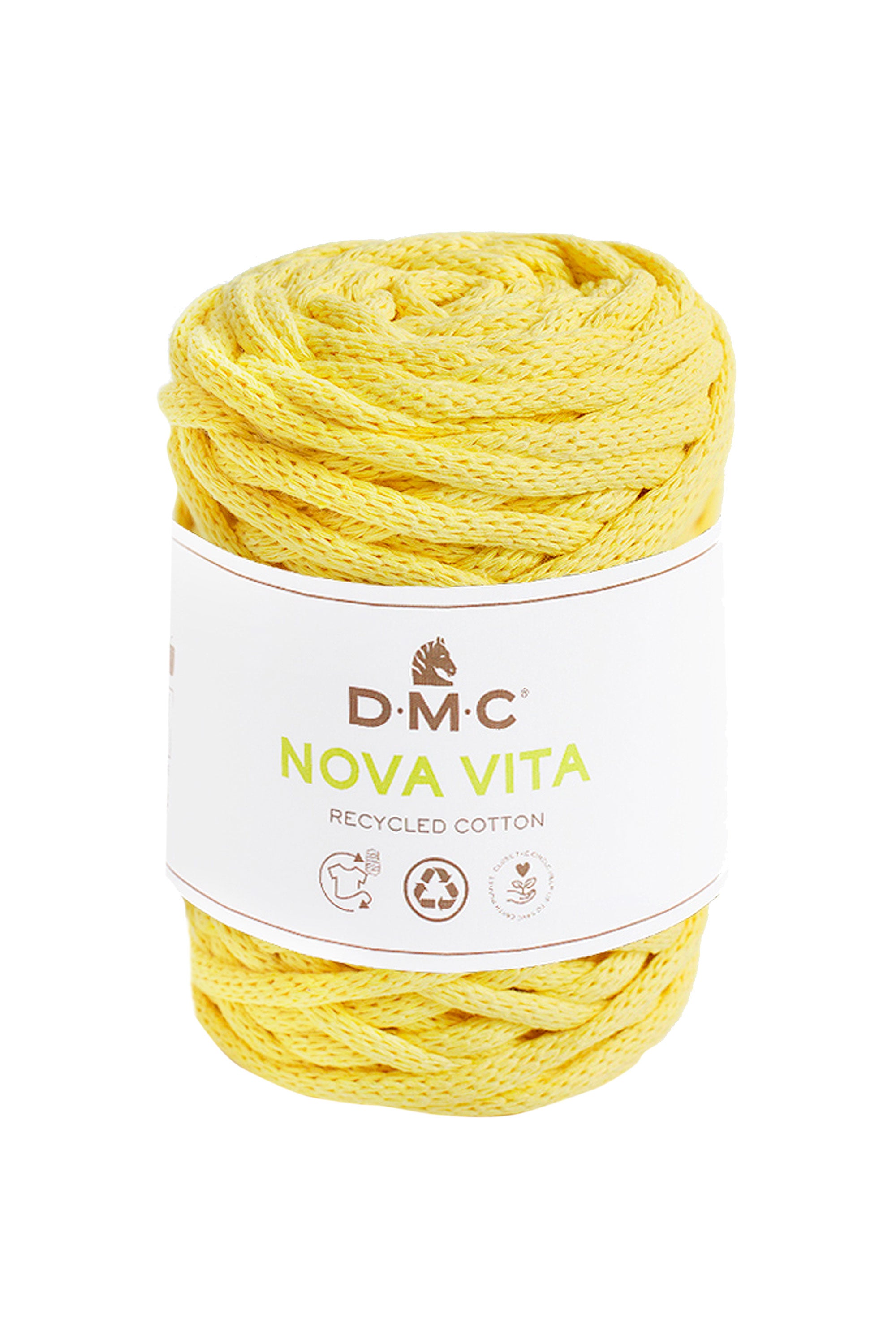 Pastel Yellow recycled cotton tubular 4mm DMC Nova Vita Yarn