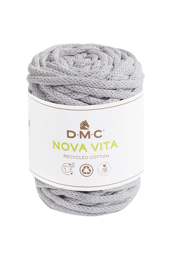 Light Grey recycled cotton tubular 4mm DMC Nova Vita Yarn