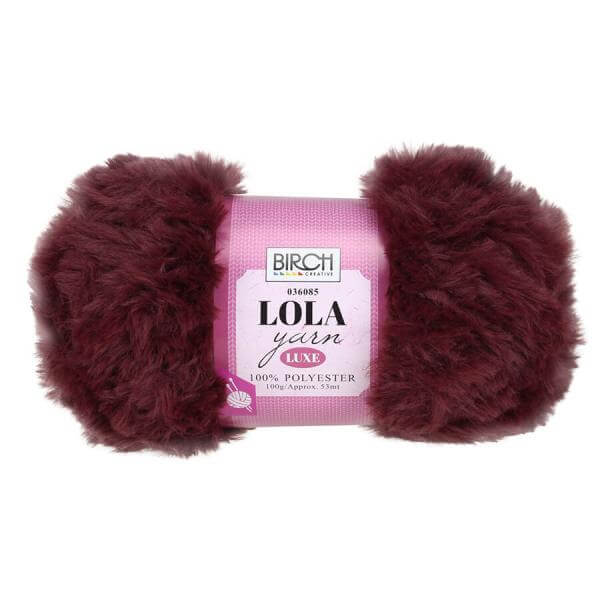 Lola 100g Polyester Yarn in Claret