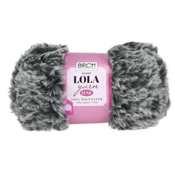 Lola 100g Polyester Yarn in Silver Fox