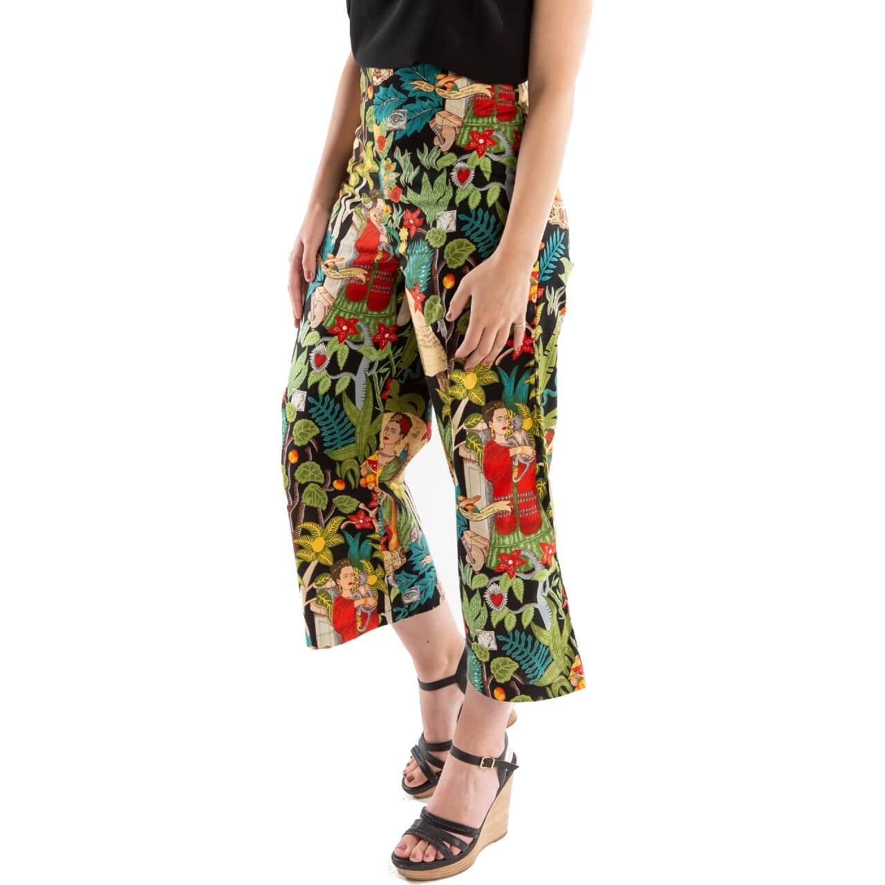 Handmade Frida Kahlo Print Pants