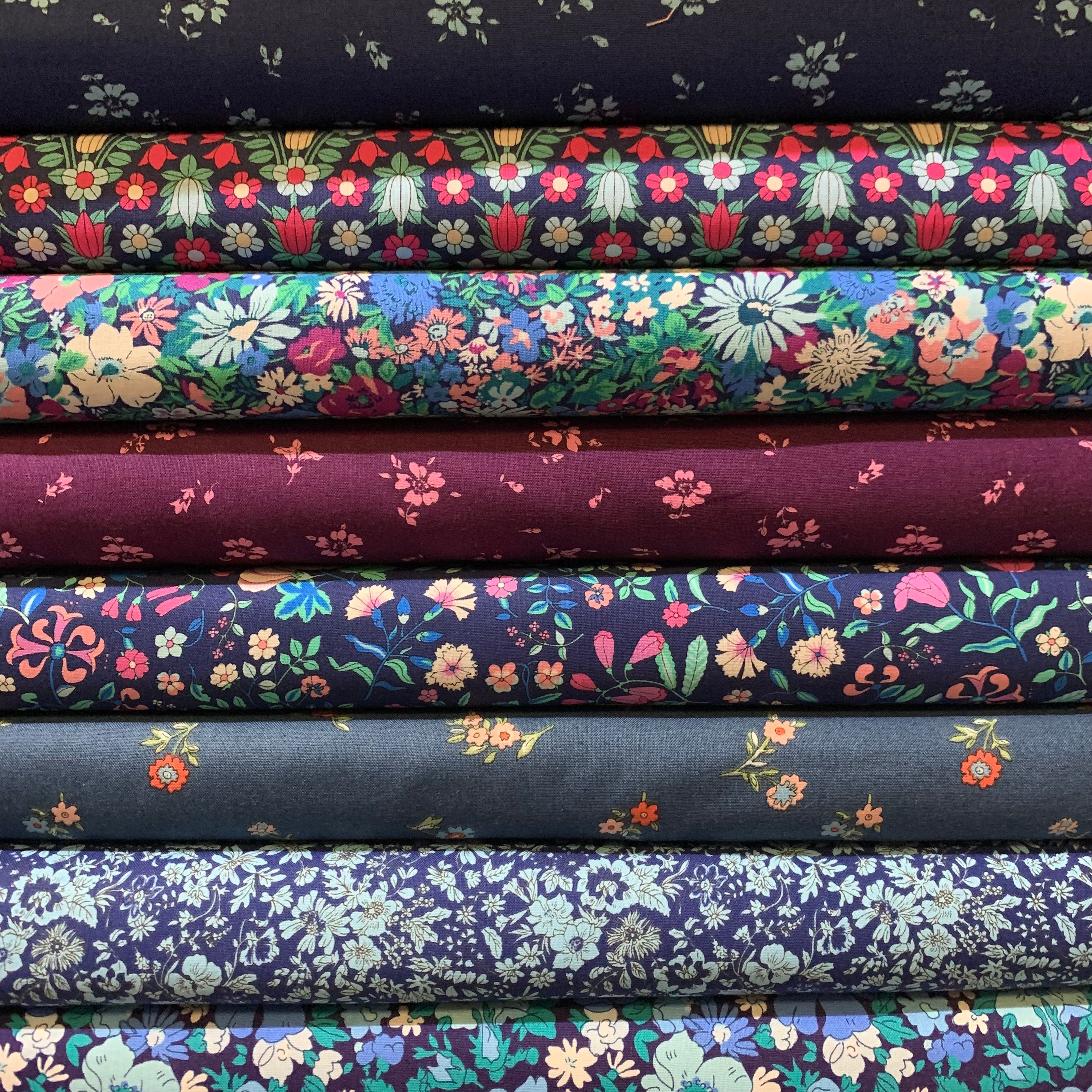 Liberty “Flower Show Midnight Garden” Collection Fabrics