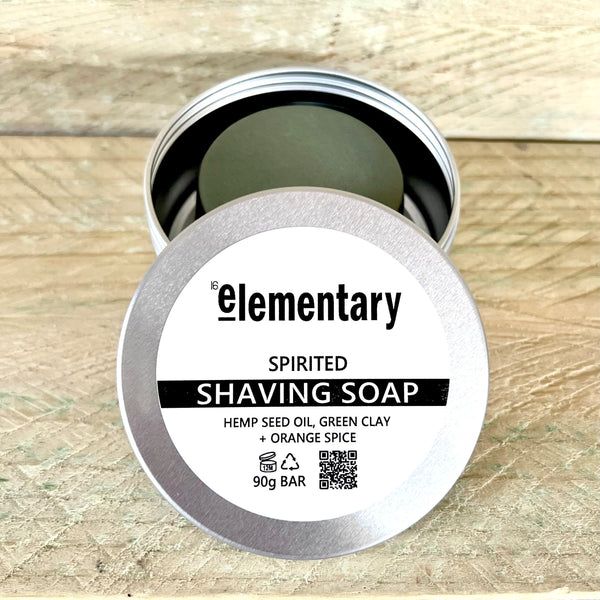 SOAP | Spirited Solid Shaving Bar with Hemp Seed Oil & Green Clay