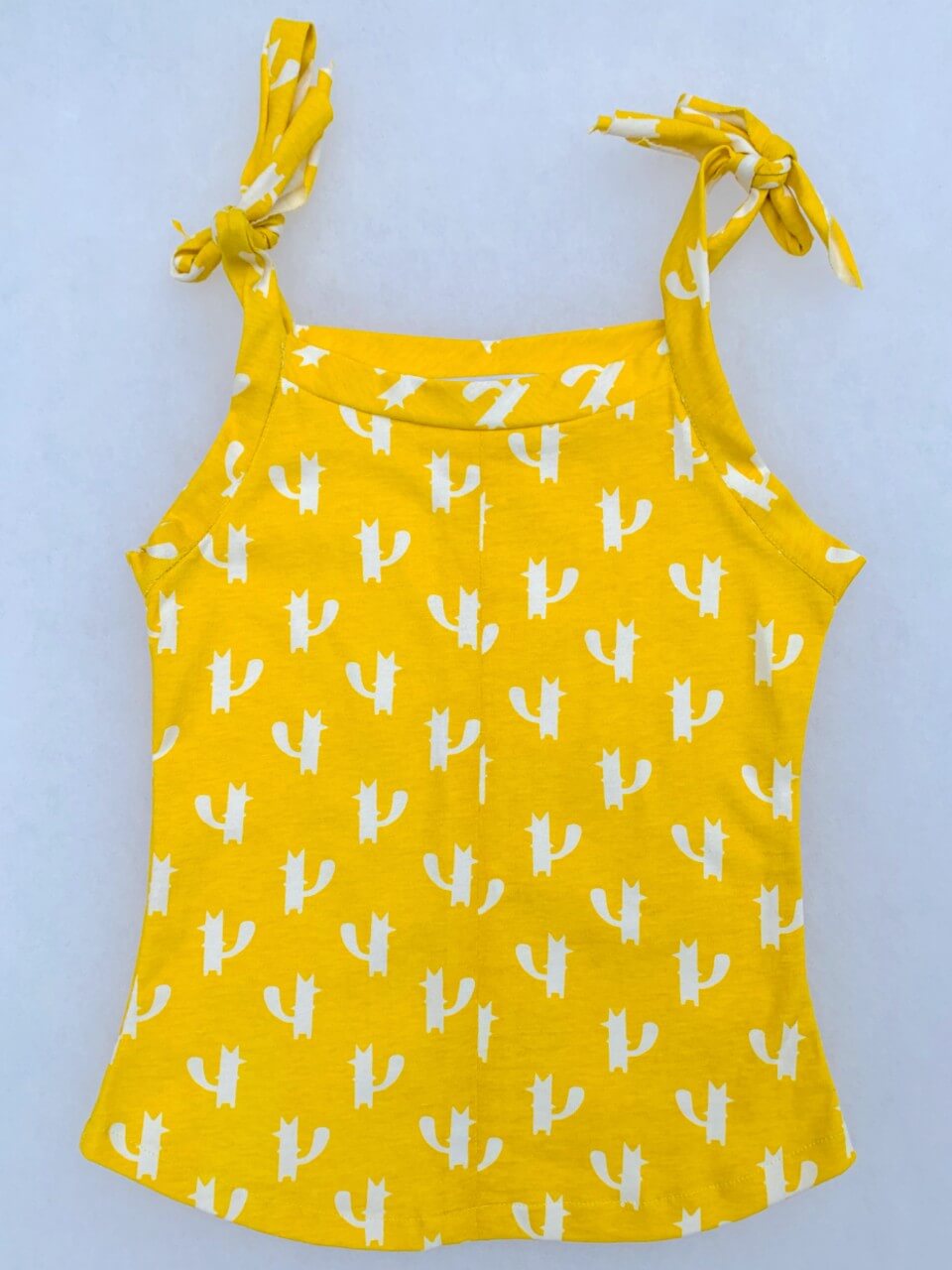 Girls Handmade Yellow Foxes Top